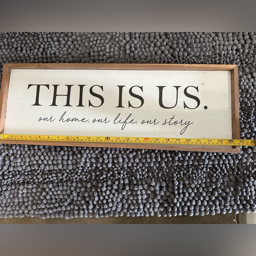 Rustic White and Brown Wall Sign - 'This Is Us'